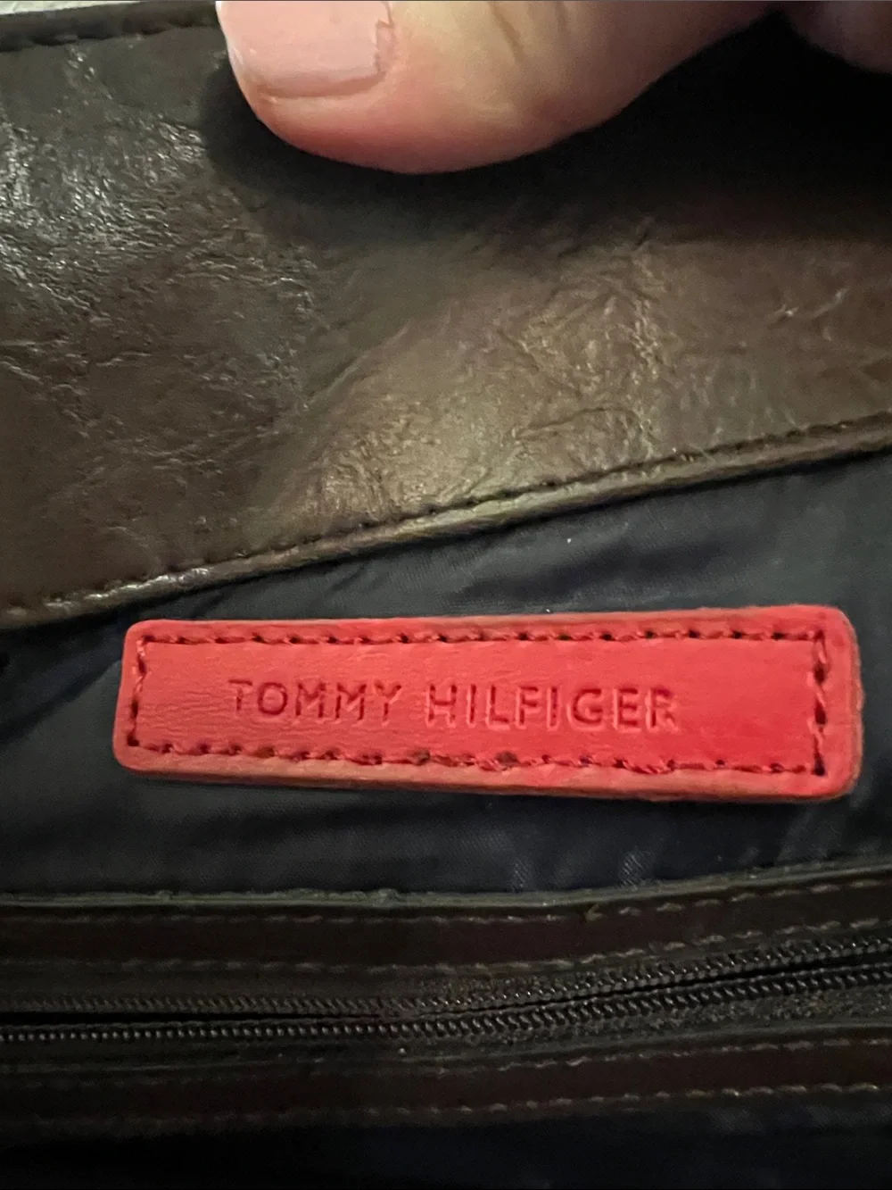 Tommy Hilfiger Brown and Cream Signature Stripe Tote